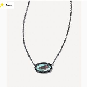 Kendra Scott Elisa Gunmetal Pendant Necklace In Gray Dichroic Glass